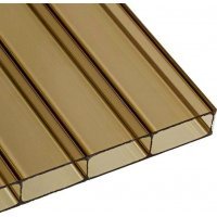 ACRYL Doppelstegplatte - Struktur glatt - 1200mm breite - 16mm Stärke - bronze / braun - bronze / braun