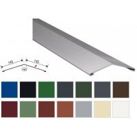 Firstblech flach - Stahl -  2000 x 145 x 145mm - 0,50mm Stärke - 25 µm Polyester - Firstblech