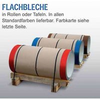 Flachbleche - Stahl - 0,50mm Stärke - 60µm TTHD Beschichtung - Flachbleche