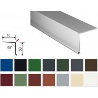 Traufenblech - Stahl - 2000 x 50 x 50mm - 95° - 0,50mm Stärke - 25µm Polyester - Traufenblech