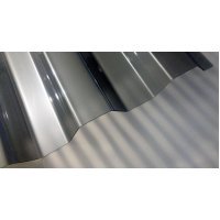 PC Lichtplatte - Struktur glatt - Trapez 76/18 - Stärke 1,1mm - Athermic / silbermetallic - PC Lichtplatten