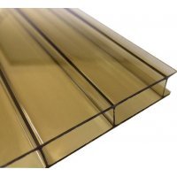 ACRYL Doppelstegplatte - Struktur glatt - 1200mm breite - 16mm Stärke - bronze / braun - bronze / braun