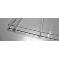 PC Breitkammerplatte - Struktur glatt - 980mm breite - 16mm Stärke - glasklar / transparent - Breitkammerplatte VLF-PC16 - glasklar / transparent
