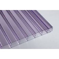 PC Dreifachstegplatte - Struktur glatt - 980mm breite - 16mm Stärke - violett / transparent - Stegdreifachplatte VLF-UltraCool 16 - klar (leicht violett)