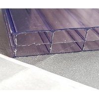 PC Dreifachstegplatte - Struktur glatt - 980mm breite - 16mm Stärke - violett / transparent - Stegdreifachplatte VLF-UltraCool 16 - klar (leicht violett)