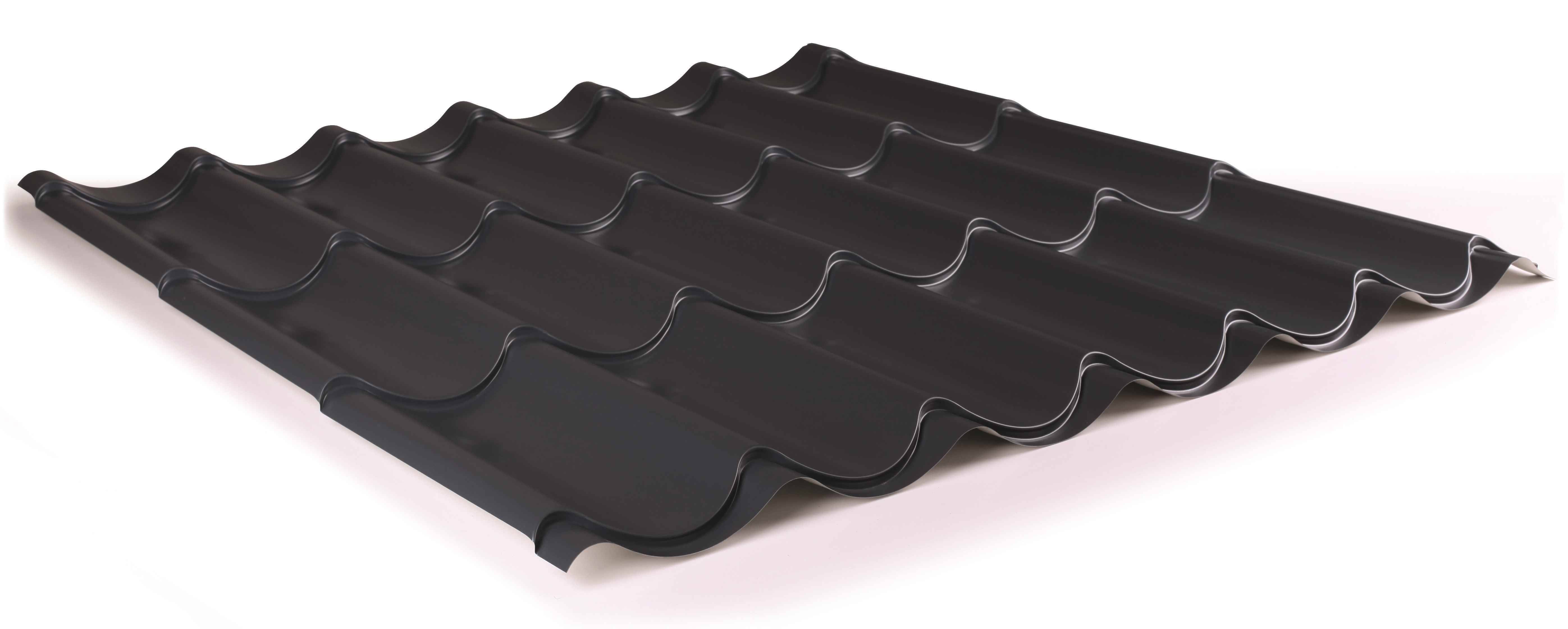 Ziegelblech Pfannenblech Beschichtung 35 /µm Material Stahl St/ärke 0,50 mm Profil PS47//1060RT Farbe Schwarz Dachziegelblech